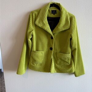 Corduroy Lime Green Textured Women's Jacket